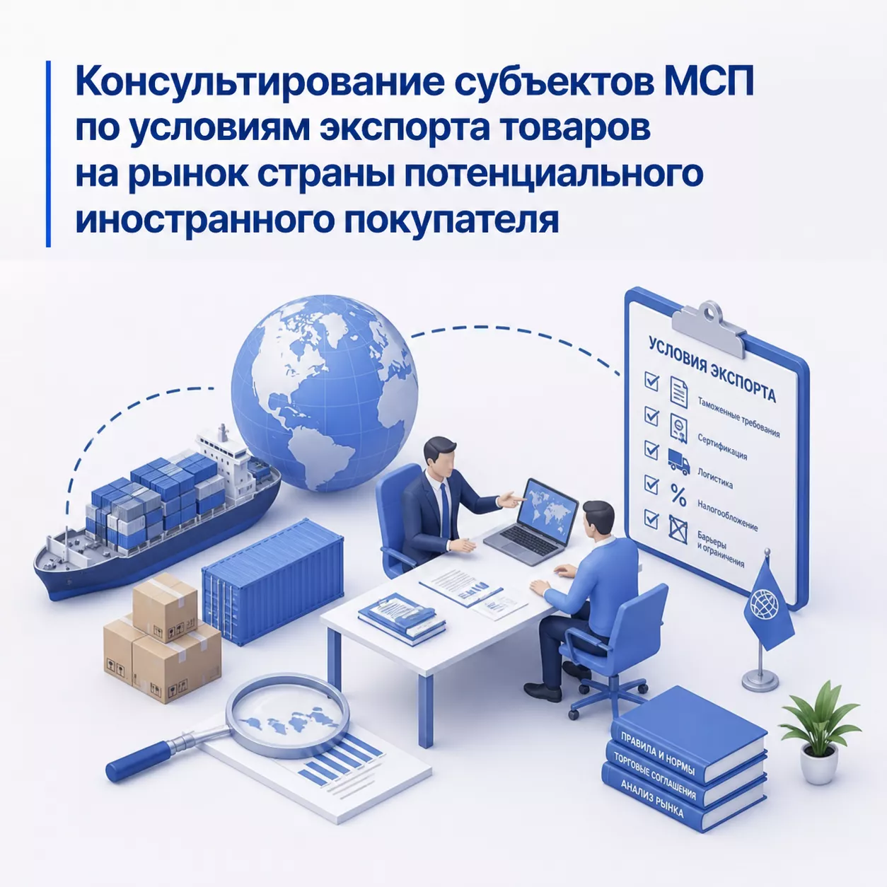 Консультирование субъектов мсп по условиям экспорта товаров на рынок страны потенциального иностранного покупателя